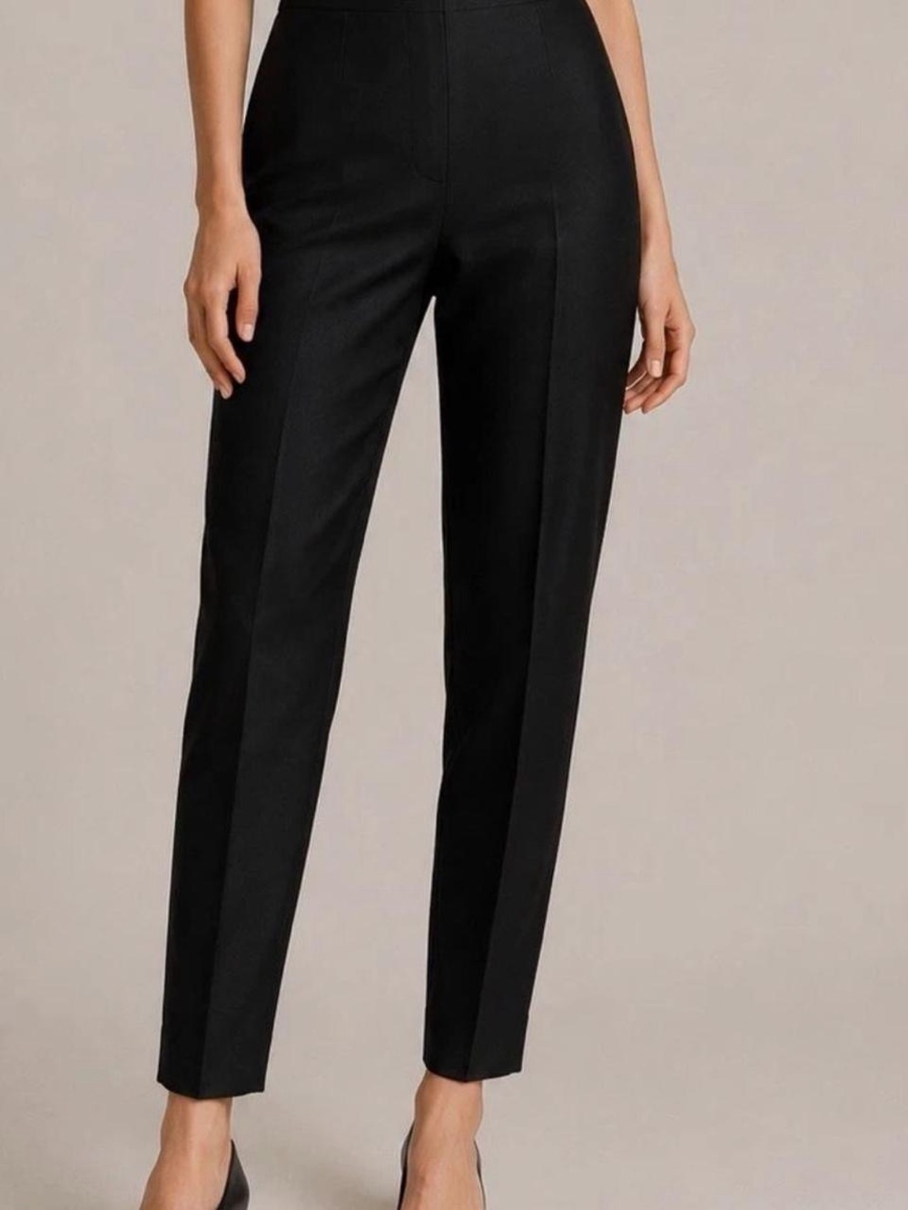 Vintage 90s Silk Cigarette Pants Black High Rise Minimalist Womens Size 14 Ankle